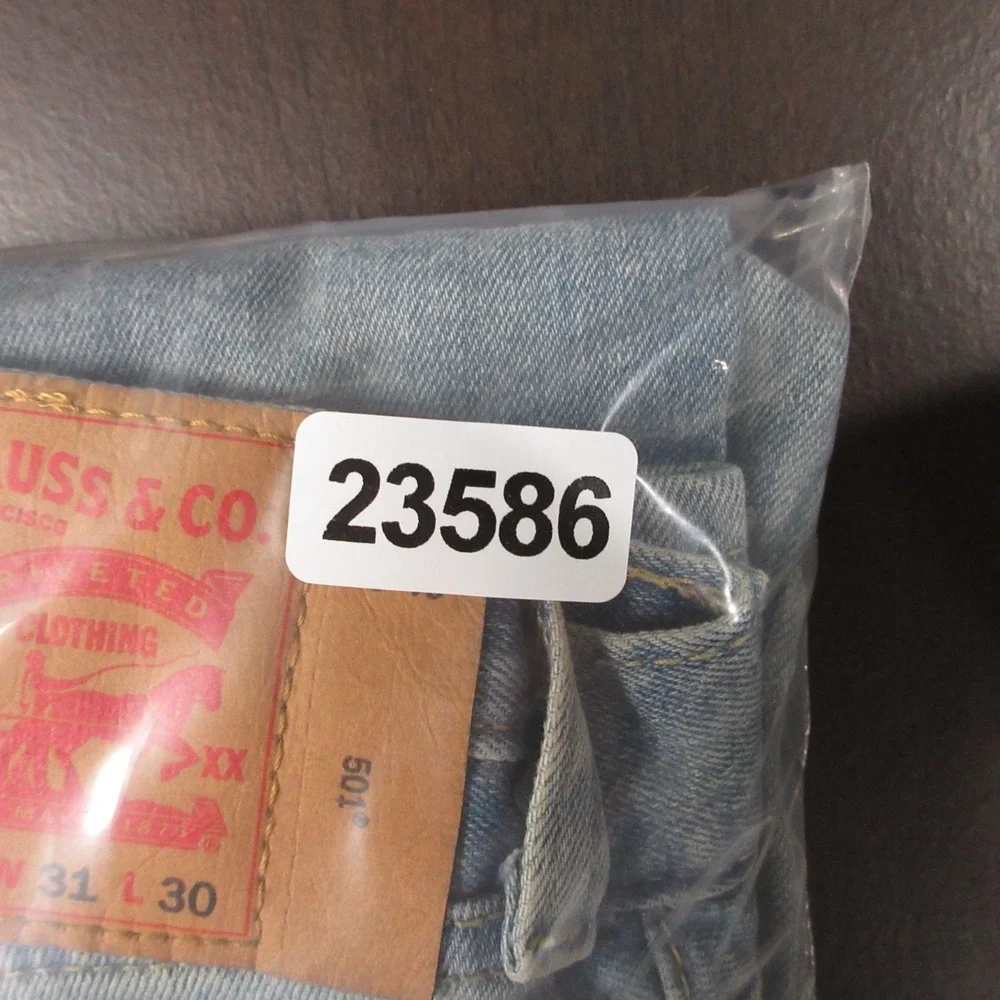 Levis Jeans Mens 31x30 Blue 501 Button Fly Original Straight Faded Denim Pants